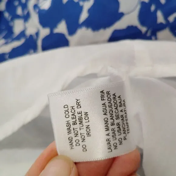 Hyacinth House Blue Seaport Tie Back Floral Midi Dress Cottagecore L - Picture 10 of 11